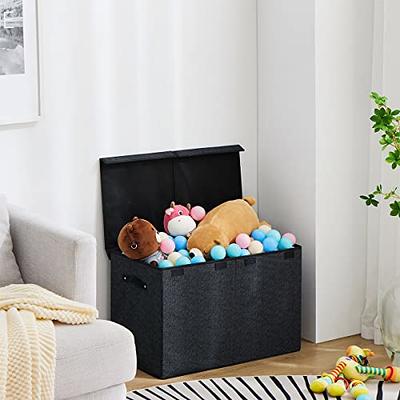 Toy Box Chest Storage Organizer for Boys Girls - Large Kids Collapsible Toy Bins Container with Lids and Handles for Bedroom ,Playroom,Nursery,Clothes