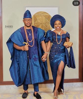 Blue Senator Traditional Wedding Style | Buy African Kaftan |Africa Blooms