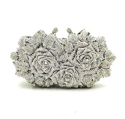 Wedding Silver Crystal Purse  Clutch Purse Luxury Crystal