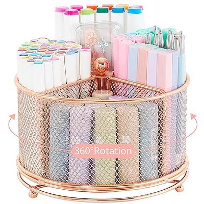 Rotating Pencil Holder for Desk, Mesh Desk Caddy, Desk Pen Organizer with 7 Slots, Pen Holder for Desk, 360-Degree Rotating Desk Organizer, Pencil