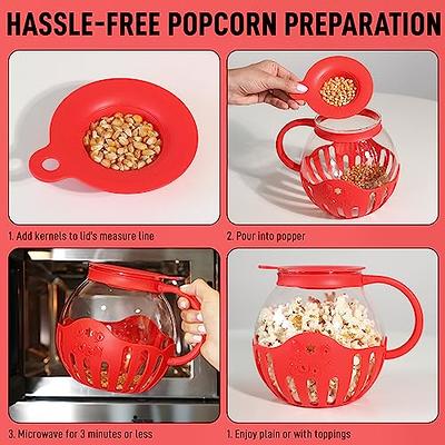 New Tasty Microwave Popcorn Popper 1 1/2 Quart Borosilicate Glass