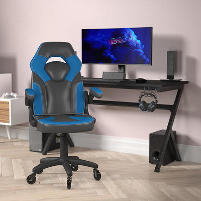 Gamer Gear Gaming Office Chair with Extendable Leg Rest, Black Fabric  Upholstery