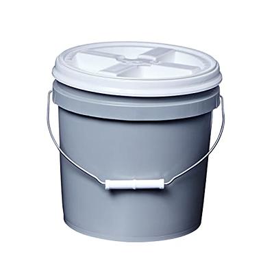 Wallaby 5-Gallon Bucket - Durable Food-grade Plastic Drum - with Patent Pending Ergonomic Easy-Grip Handle & Measurement Lines - Stackable