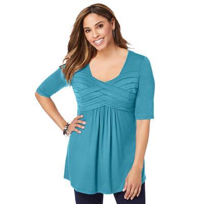 Jessica London Women's Plus Size V-Neck Tee