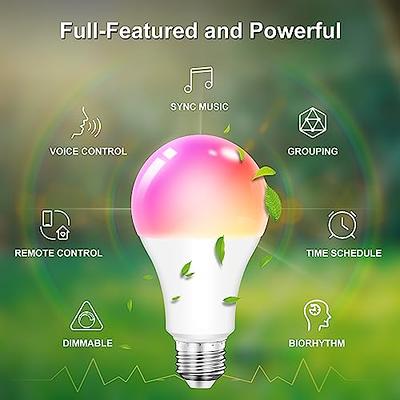Govee Smart Light Bulbs, WiFi & Bluetooth Color Changing Light Bulbs, Music  Sync, 16 Million DIY Colors RGBWW Color Lights Bulb, Work with Alexa,  Google Assistant Home App, 800 Lumen, 2 Pack 