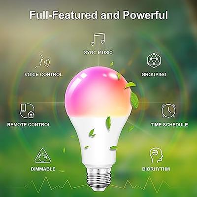 Govee LED Light Bulb Dimmable Music Sync RGB Color Changing Light Bulb A19  7W 60W Equivalent Multicolor Decorative No Hub Required LED Bulb with APP  for Party Home (Dont Support WiFi/Alexa) 