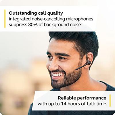 Mono Yahoo Premium Noise Headset - Meters Jabra - 100 2 Up - 65 Ear Built-in Bluetooth Talk Media - Range Shopping Black Single Wireless Microphones, to Streaming, Cancelling