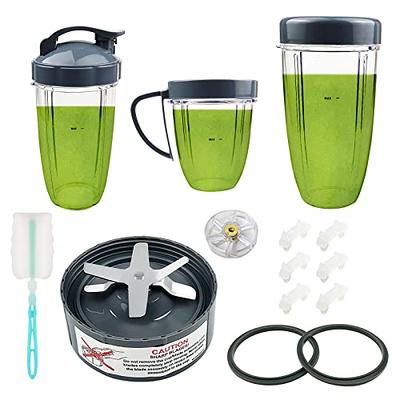 2-pack Replacement Parts Upgrade 32oz Cups with Flip-Top To-Go-Lid and  Rubber Gaskets Compatible with NutriBullet 600w/900w Blender Accessory