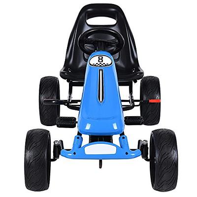 Costzon Go Kart, 4 Wheel Powered Ride On Toy, Outdoor Racer Pedal
