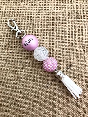 Beaded Keychain/charms/chunky Beads/bag/zipper/purse/planner