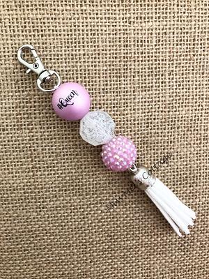 Sister Keychain/charm/beaded/purse/bag/zipper/charm/chunky 