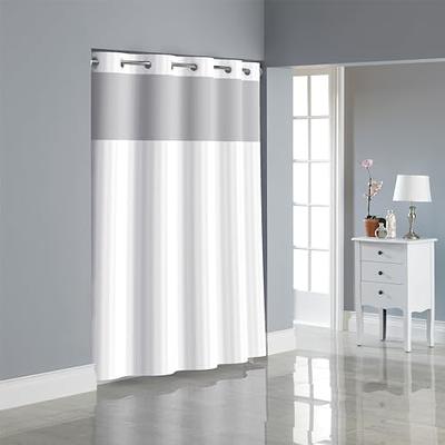 It's A Snap! HBH40SL0157 White Polyester Shower Curtain Liner with