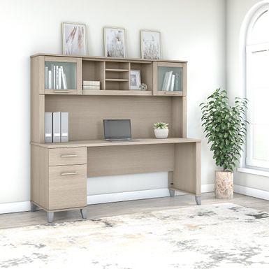 Bush Furniture Somerset 60W Office Desk with Drawers Storm Gray