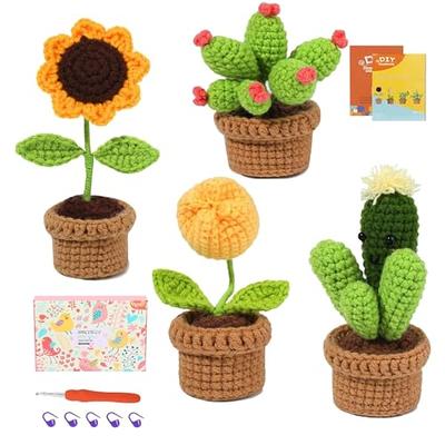 UHAPEER Crochet Kit for Beginners, 5 Pack Potted Plants Crochet Plants,  Beginner Crochet Kit for Adults and Kids with Instruction and Video  Tutorials