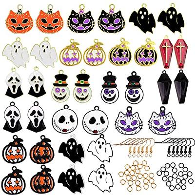 JOICEE 36pcs Halloween Charms Pendants，Gold&Black Plated Enamel Ghost  Pumpkin Clown Cat Charms with 40pcs Earring Hook for Hallowen DIY Earring Jewelry  Making - Yahoo Shopping