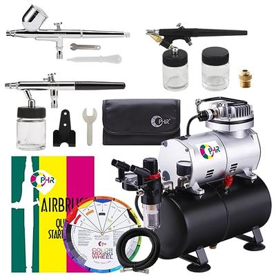 OPHIR 0.3mm Dual-Action Airbrush Kit with Air Compressor Air