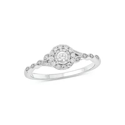 Diamond Promise Ring 1/5 ct tw Round 10K White Gold