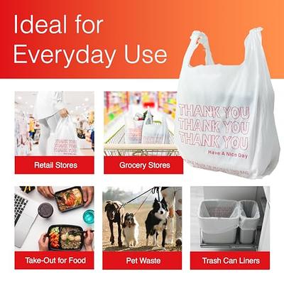 Plastic Bags with Handles 100 Pack Small Frosted Black Plastic Shopping Bags  Gusset & Cardboard Bottom 8x4x10