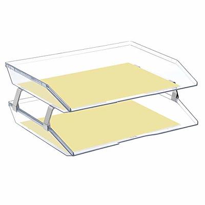 Acrimet Drawer Organizer Bin Multi-Purpose Storage for Desk Supplies and Accessories (Plastic) (Solid Yellow Color)