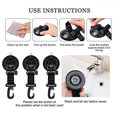 4pcs Heavy Duty Waterproof Shower Adhesive Hooks For Hanging Sponge, Towel,  Clothes, Bathrobe Etc., Detachable Wall Hooks Door Hooks Stainless Steel,  Black Adhesive Hooks