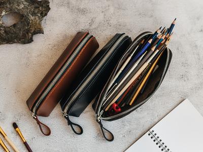 Personalized Leather Pencil Cases & Pen Pouches