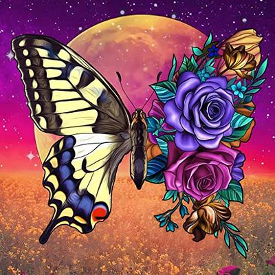 Butterfly And Rose Diamond Painting Kit (Full Drill)