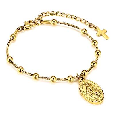 14K TRI COLOR GOLD WRAPPED ROSARY BRACELET | Patty Q's Jewelry Inc