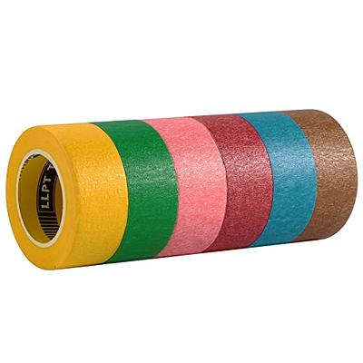 LLPT Colored Masking Tape 6 Rolls Craft Tape Total 276 Feet x 1