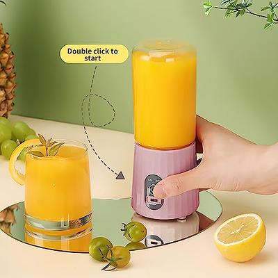 USB Charging Portable Fruit Machine 4 Blades Electric Juicer Wireless Portable Juicer Juicer Fruit Blender Yellow, Size: 1XL