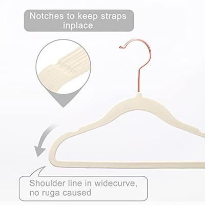 MIZGI Velvet Hangers (50 Pack) Heavy Duty - Non Slip Felt Hangers - Blush  Pink - Rose Gold 360 Degree Swivel Hooks,Space Saving Clothes