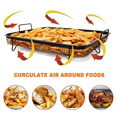 Air Fryer Basket for Oven: HOMURY Non-Stick Mesh Oven Air Fryer Basket with Tray  Air