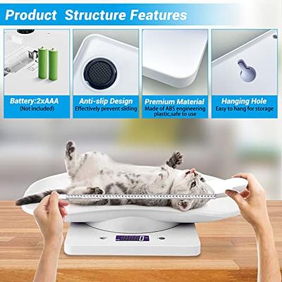 Digital Pet Scale Small Animal Weight Scale with Tape Measure  Multifunctional Kitchen Food Scales Portable LCD Electronic Scales for