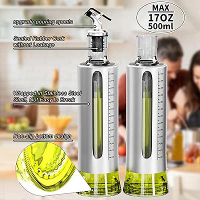 Olive Oil Bottle Dispenser 1 Pack 17oz / 500ml Glass Oil and