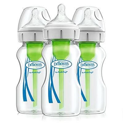  Dr. Brown's Natural Flow Anti-Colic Options+ Wide-Neck Glass  Baby Bottle 5 oz/150 mL, with Level 1 Slow Flow Nipple, 1 Pack, 0m+ : Baby