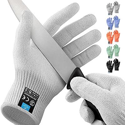 Cut Resistant Gloves Food Grade Level 5 Protection - Large - Orange