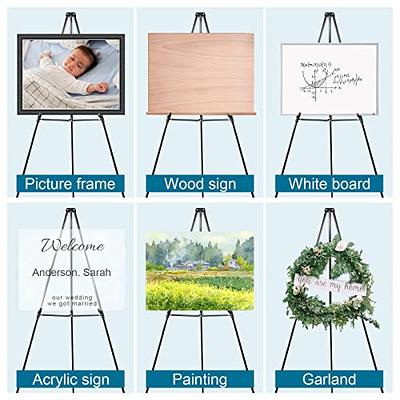 White Easel Stand for Wedding Sign, 63'' Collapsible Poster Easel, Floor  Stand for Sign, Folding Easel for Display Whiteboard, Tripod Art Easel for