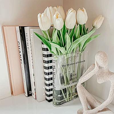 White Ceramic Vases Set 2 for Modern Home Decor,Boho Vase Round Matte  Pampas Flower Vases Minimalist Style for Wedding Dinner Living Room Office