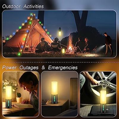 Camping Lantern with String, 5 Lighting Modes 33ft Outdoor String Lights 2  in 1 USB Rechargeable Camping String Light Waterproof Portable LED Tent