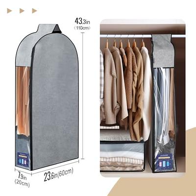 Garment Bags, Clear Moth Proof Suits Cover for Hanging Clothes Closet Storage Travel, Plastic Protector for Coat, Jacket, Sweater, Shirts, 23.6 inch x