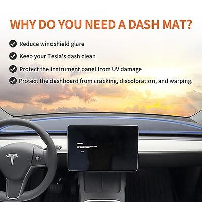 MASHA Dashboard Cover for Tesla Model 3/Y, Flannel Dashboard Pad Dash Mat  Compatible with Tesla Model Y Model 3 2017-2021 2022 2023 Dashboard