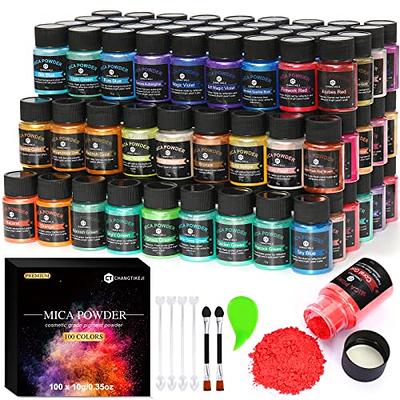 CHANGTIKEJI Mica Powder ，100 Colors - 10g/Bottle of Natural