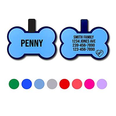 Pawsitively Pet Tags Deep Custom Stainless Steel Pet ID Tags Front and Back Engraved Dog Tags Personalized for Dogs and Cats (Bone 1 X1-1/2)