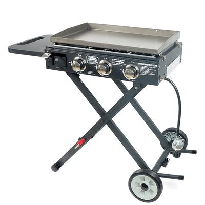 Series I 26 in. 2-Burner Digital Propane SmartTemp Flat Top Grill / Griddle  in Chalk Finish with Enclosed Cart and Hood