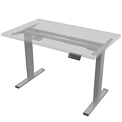 White Electric Stand Up Desk Frame, Dual Motor 2 Stage Height Adjustable Table Legs, Max Capacity 120kg, Desktop Not Included