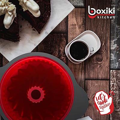 Silicone Bakeware Set | 3-Piece Professional Non-Stick Silicone Baking Set by Boxiki Kitchen | Includes Round Cake Mold Pan, Square Cake Mold Pan