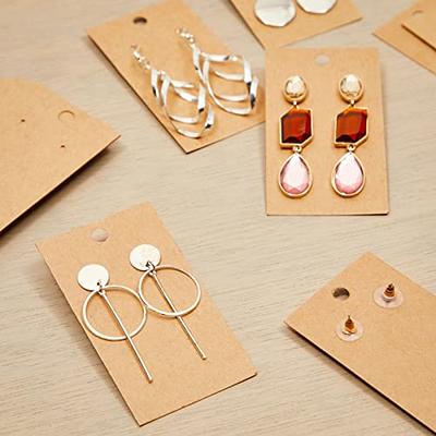 100 Pack Earring Cards+200 Pcs Self-Sealing Bags, Kraft Paper Necklace  Display Cards and Earring Card Holder, Hanging Earring Cards for Earrings  and