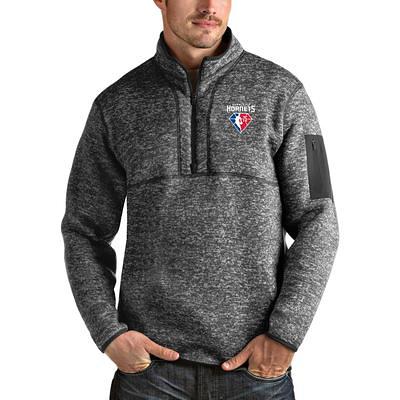 Men's San Francisco 49ers Antigua Charcoal Fortune Quarter-Zip Pullover Jacket