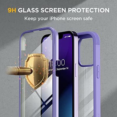  Miracase Glass Series Designed for iPhone 14 Case 6.1 inch,  2023 Upgrade Full-Body Clear Bumper Phone Case with Built-in 9H Tempered  Glass Screen Protector and Camera Lens Protector,Blue : Cell Phones