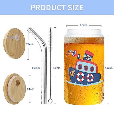 Boho Flowers Retro 16Oz Glass Soda Can Reusable Cup With Bamboo Top & Straw  Beer Iced Coffee Gift For Her - Yahoo Shopping