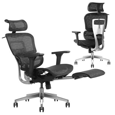 COLAMY Ergonomic Mesh Office Chair with Footrest - High Back Computer Desk  Chair with Headrest, 4D Flip-up Armrests, Adjustable Tilt Lock, and Lumbar